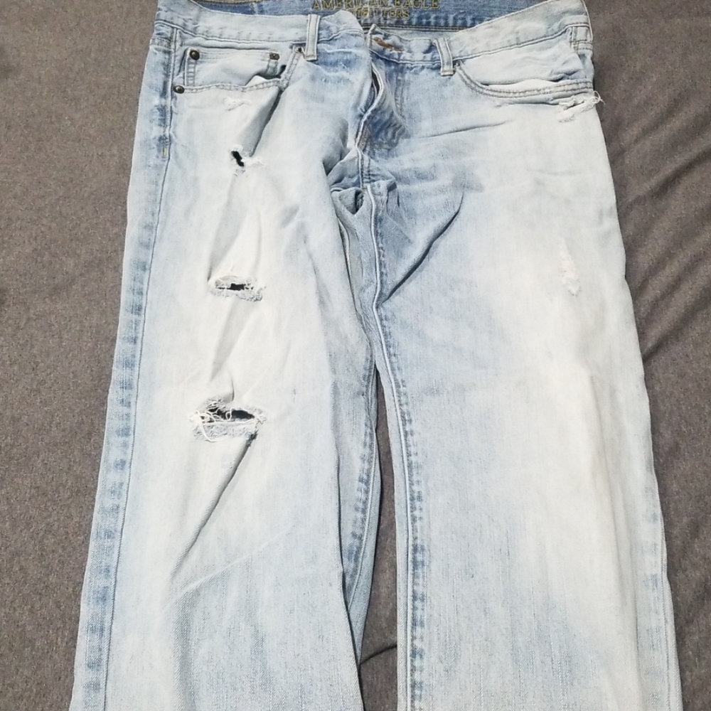 AE faded Jean's with designer holes